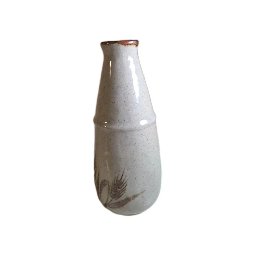 Otagiri Vintage stoneware‎ oil or vinegar cruet with a hand-painted wheat Design